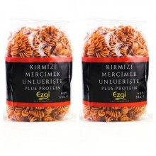 Vegan Kırmızı Mercimek Unlu Burgu Erişte 350 G X 2 Adet Vegan Kırmızı Mercimek Unlu Burgu Erişte 350 G X 2 Adet